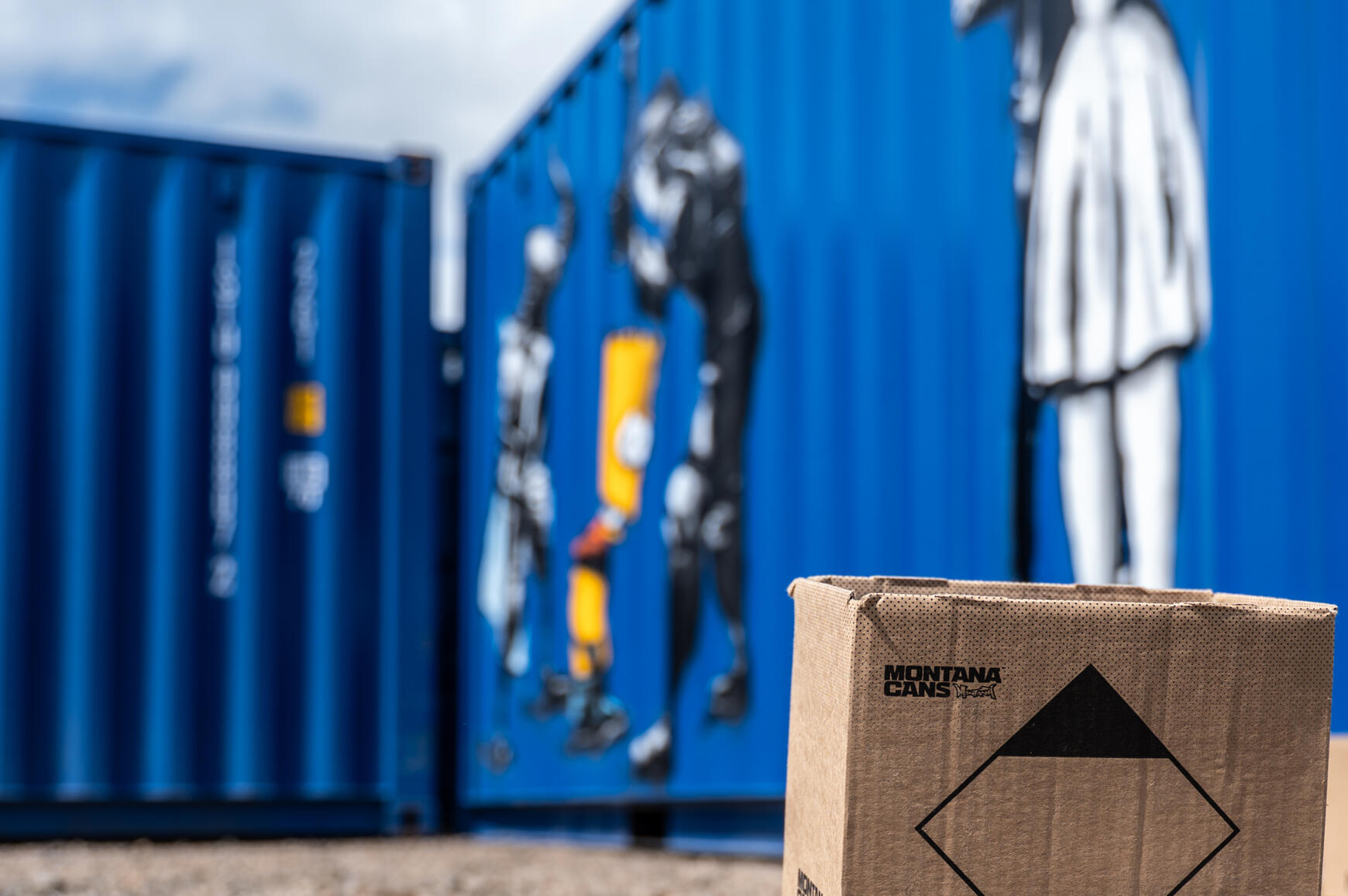 Moony mural by Rebel Bear at the Boxxs Self Storage exhibition in Linlithgow, part of the permanent open-air gallery for Falkirk and West Lothian visitors
